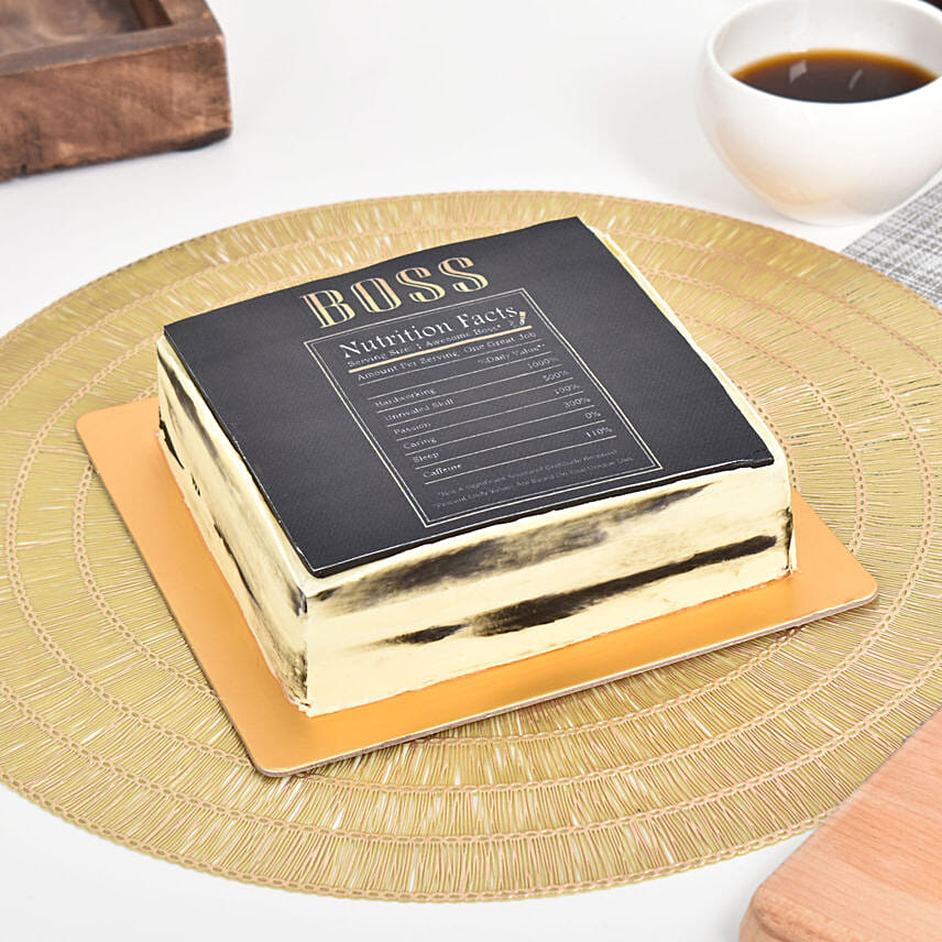 Boss Nutritional Fact Cake: Gifts for Boss