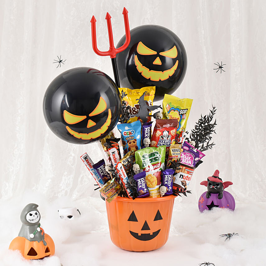 Evil Basket Halloween Treats Arrangement: 