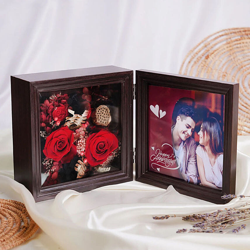 Anniversary Wishes Preserved Flowers Frame: Forever Rose Dubai