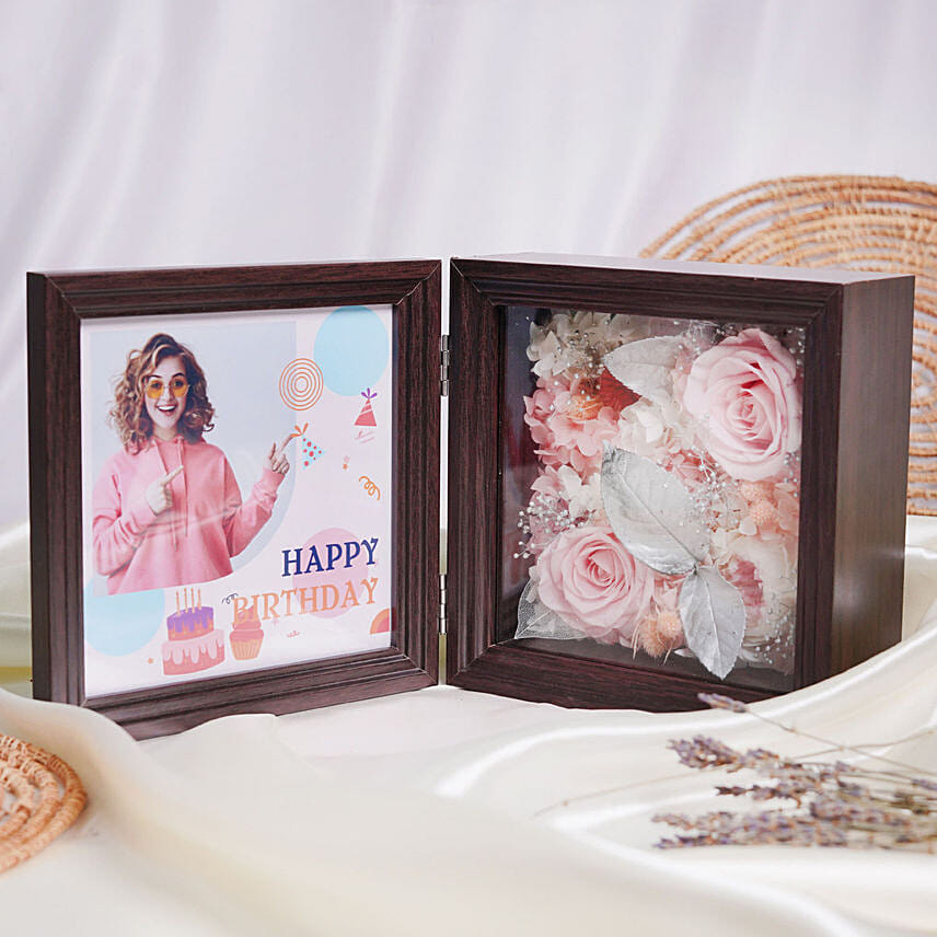 Birthday Wishes Preserved Flowers Frame: Forever Roses