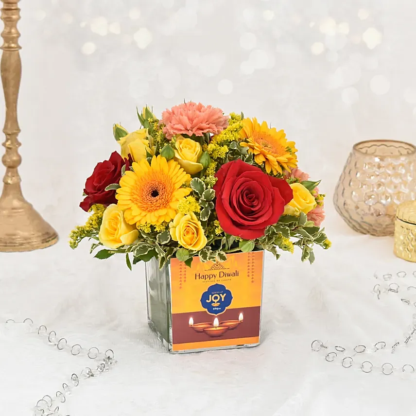 Sparks of Joy Diwali Flower Arrangement: Diwali Flowers