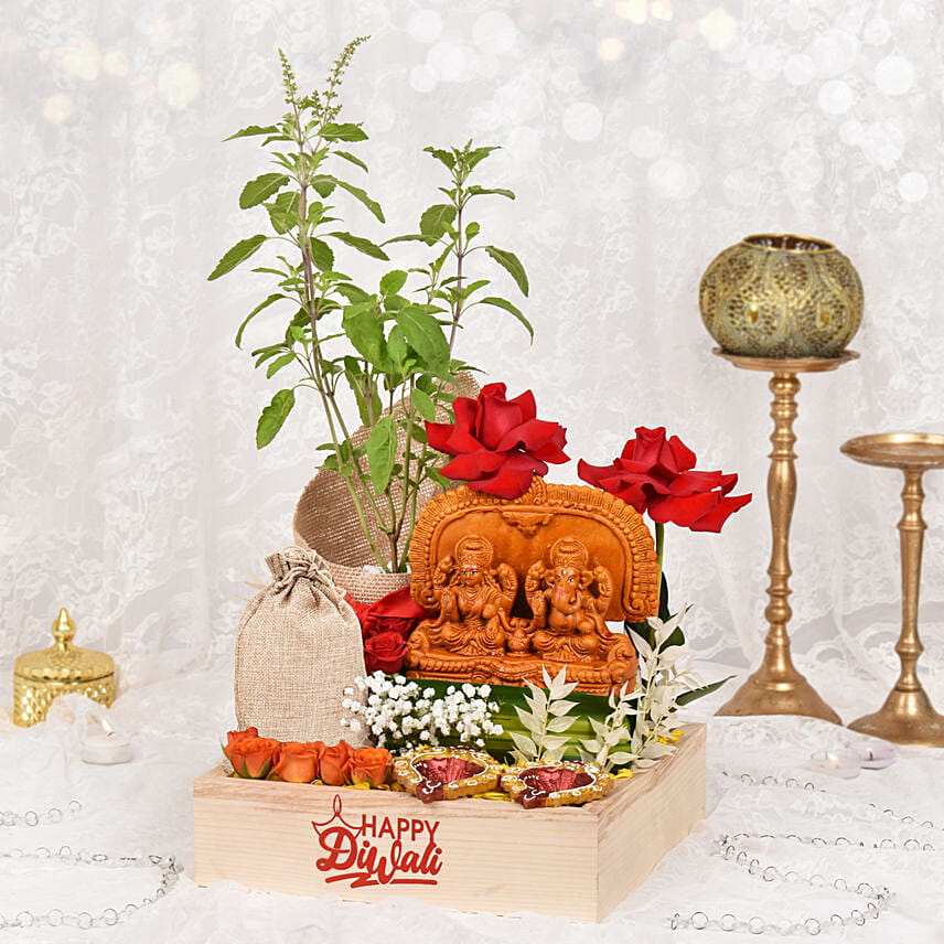 Happy Diwali Gift Collection: Flowers and Dry Fruits 
