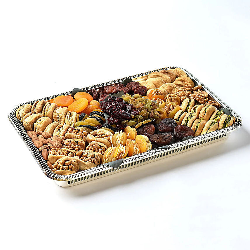 Exquisite Tray of Stuffed Dry Fruits and Nuts by Wafi: 