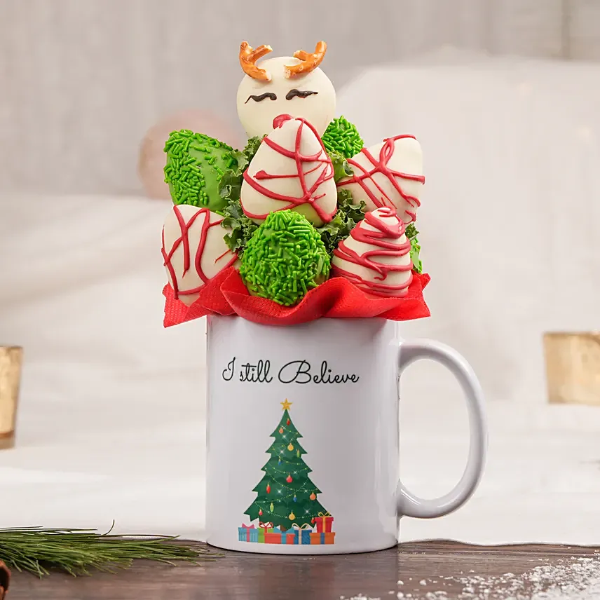 Christmas Strwaberries Mug: Fresh Fruit Basket 