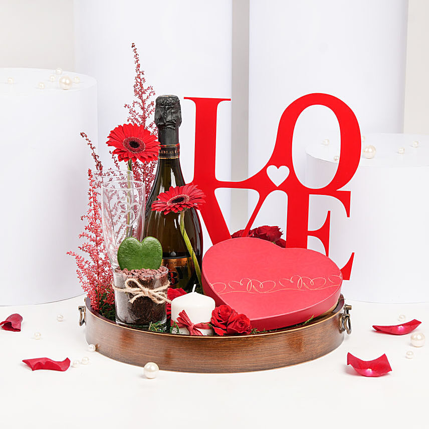Love Bubbles Tray: Valentines Day Gift Hampers