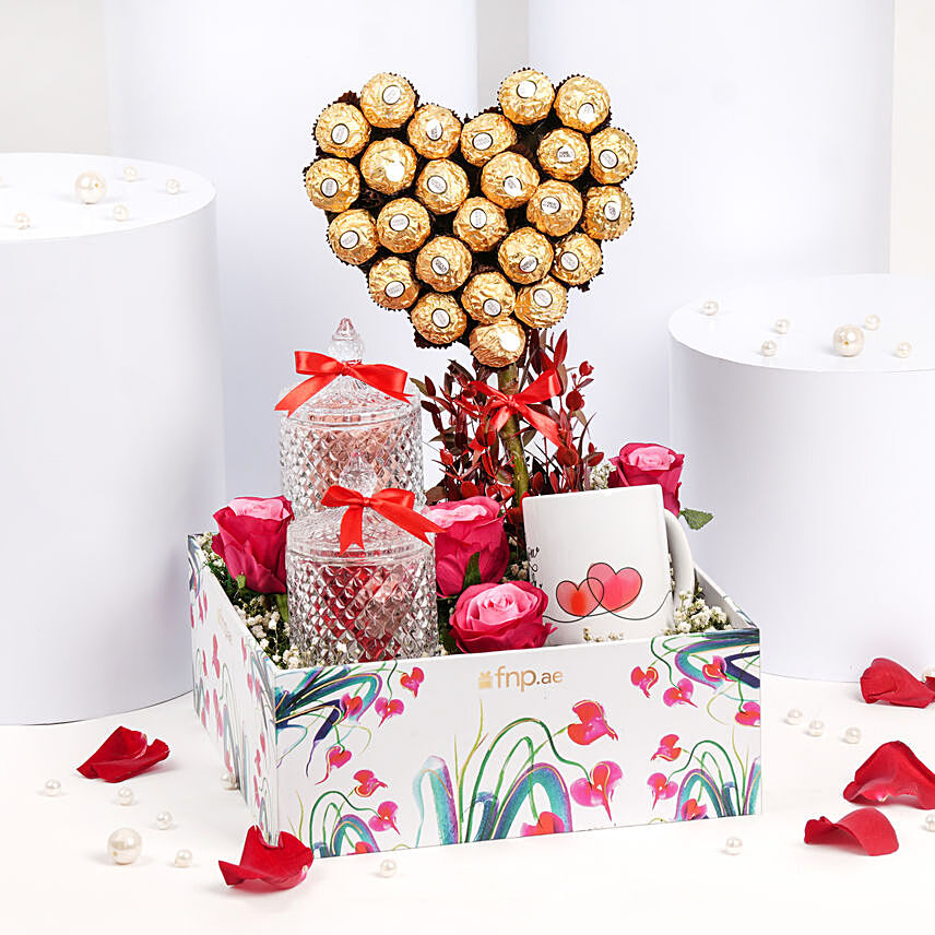 Rocher Heart Gift Tray: Valentines Day Gift Hampers