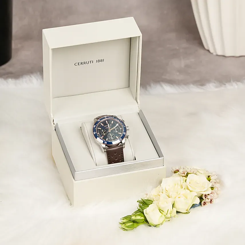 Elegant Watch Cerruti 1881 with Flowers: 