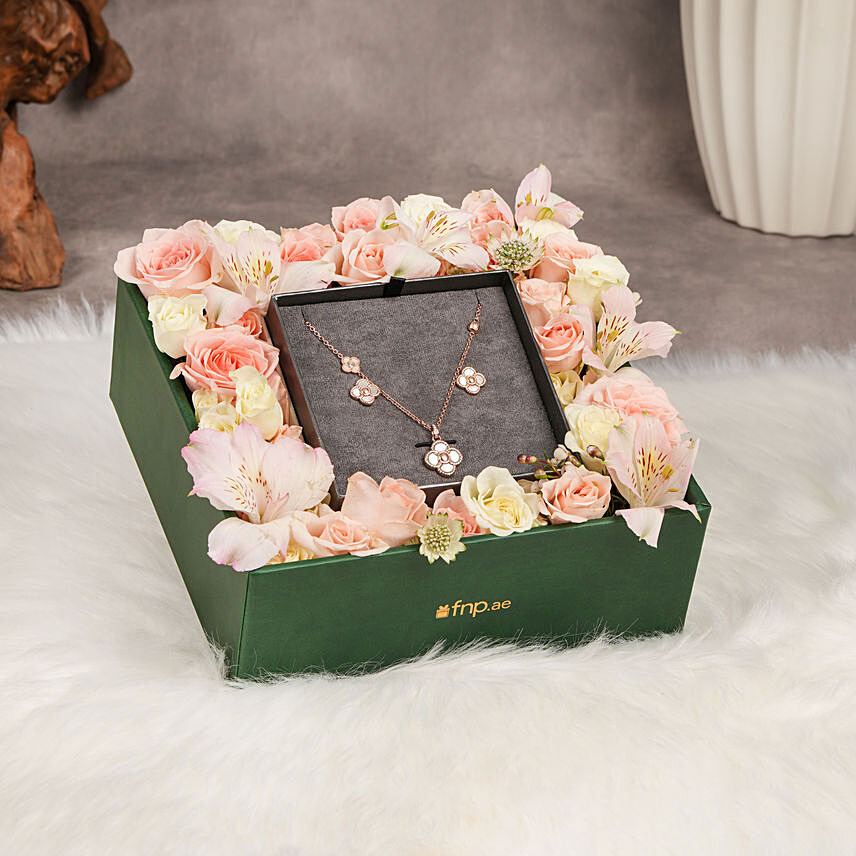 Bold and Delicate Cerruti 1881 Necklace & Earrings with Flowers: Cerruti 1881 Accessories