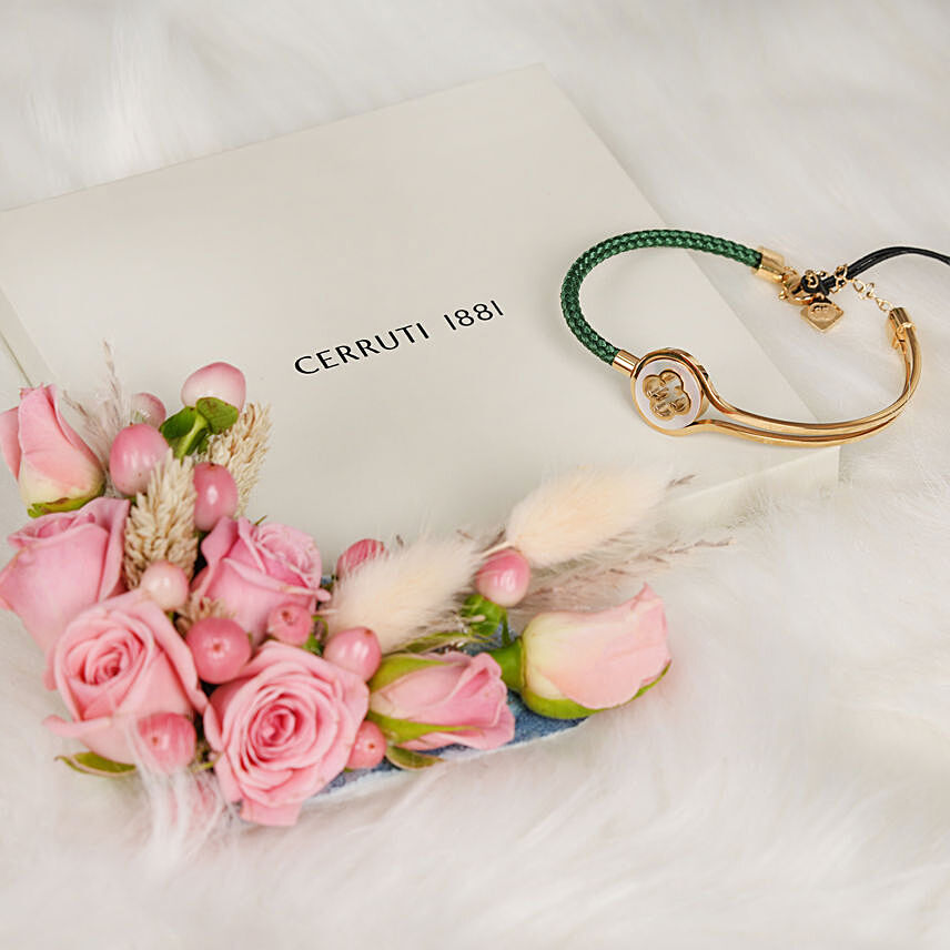Cerruti 1881 Bracelet and Roses for Her: Rose Day Gifts