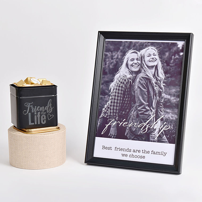 For you My Friend Frame With Chocolates: Personalised Photo Frames
