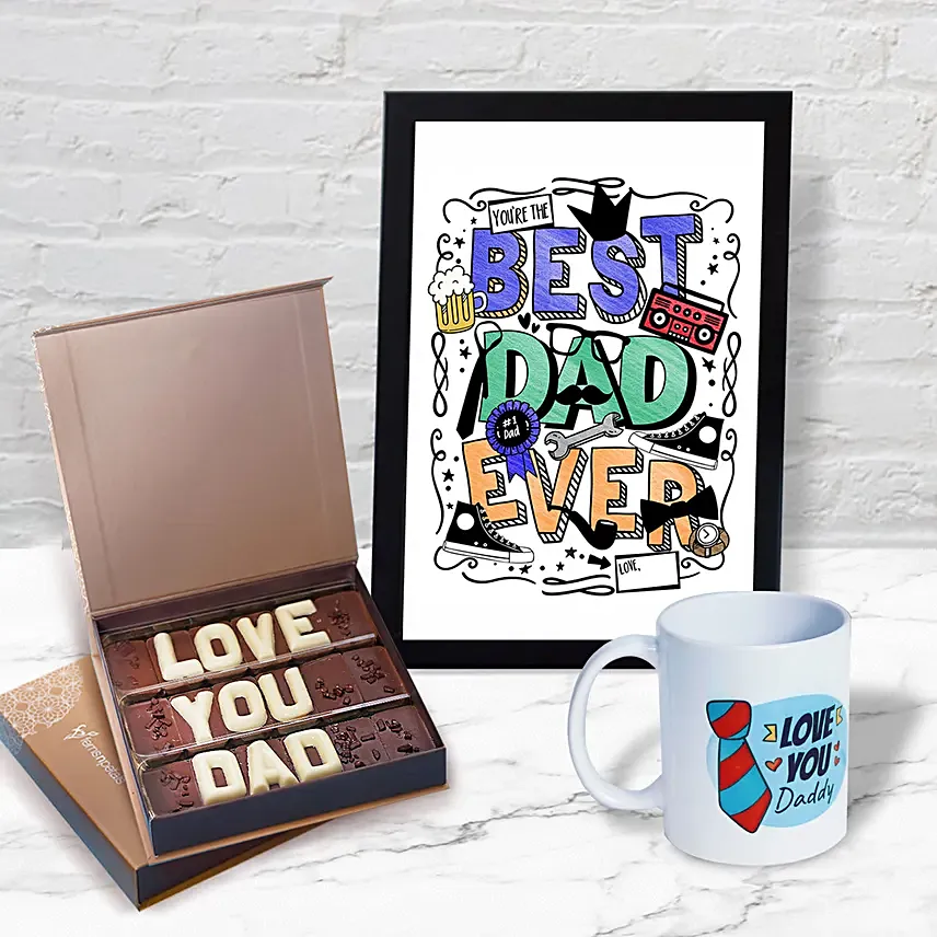 Frame Mug n Chocolates for Dad: 