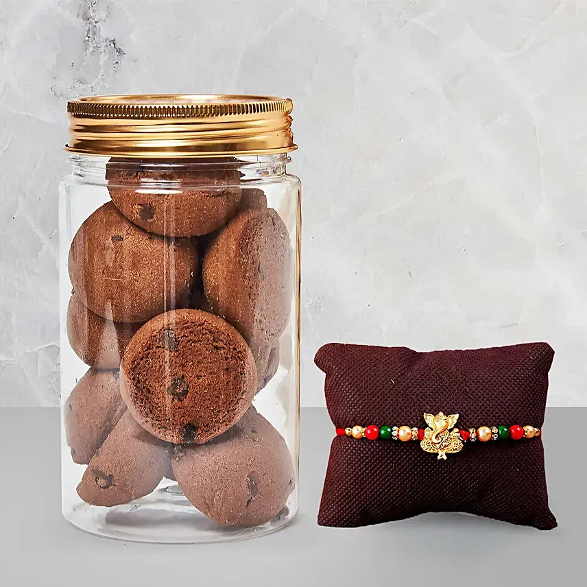 Ganesha Rakhi With Cookies: Rakhi With Cookies 