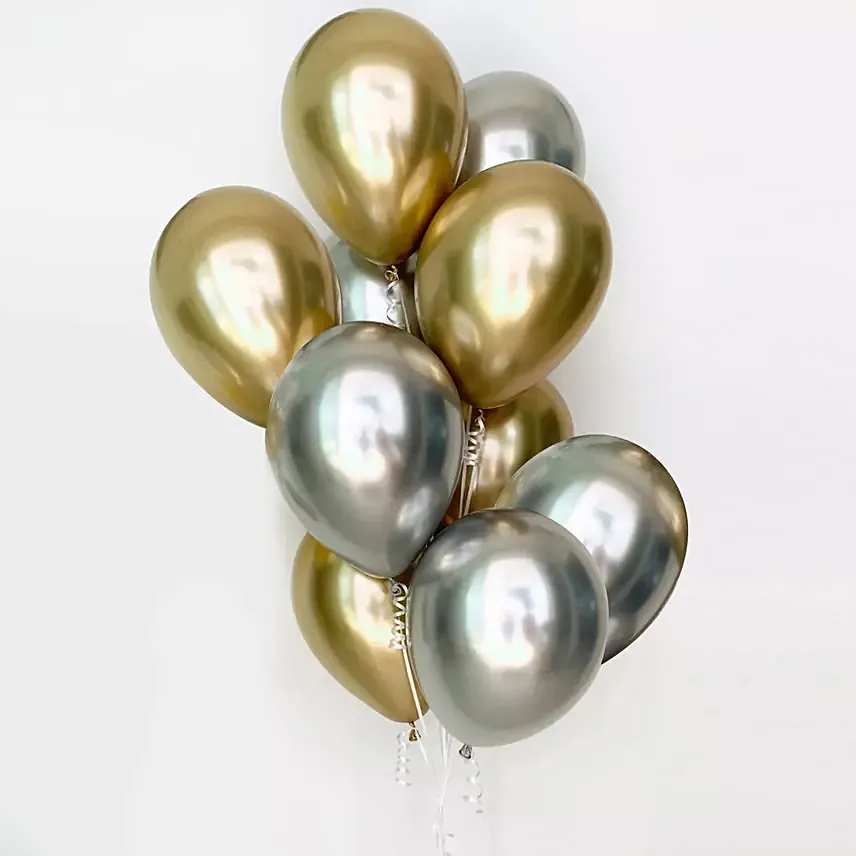 Gold and Silver Chrome Balloons: Wedding Gifts Dubai