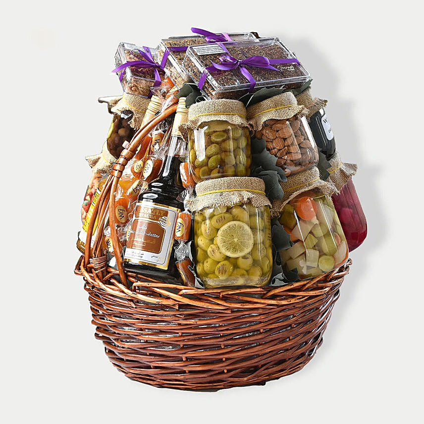 Grand Assorted Sweets and Savoury Snack Basket By Wafi: 