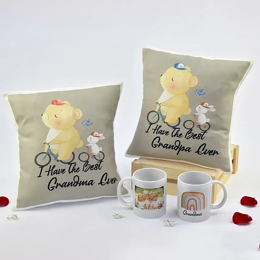 Grandparents Cushion and Mug Combo: Gifts For Grandparent's Day 