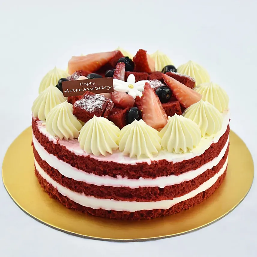 Half Kg Red Velvet Cake For Anniversary: Cakes for Boyfriend
