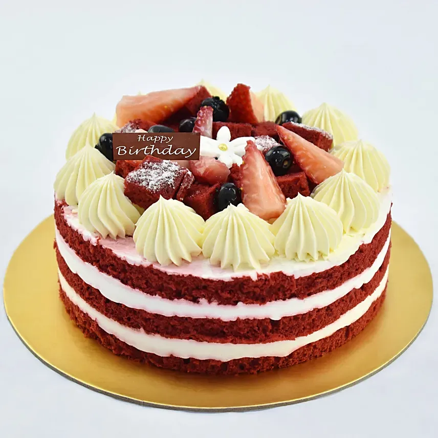 Half Kg Red Velvet Cake For Birthday: Gifts to UAE from India
