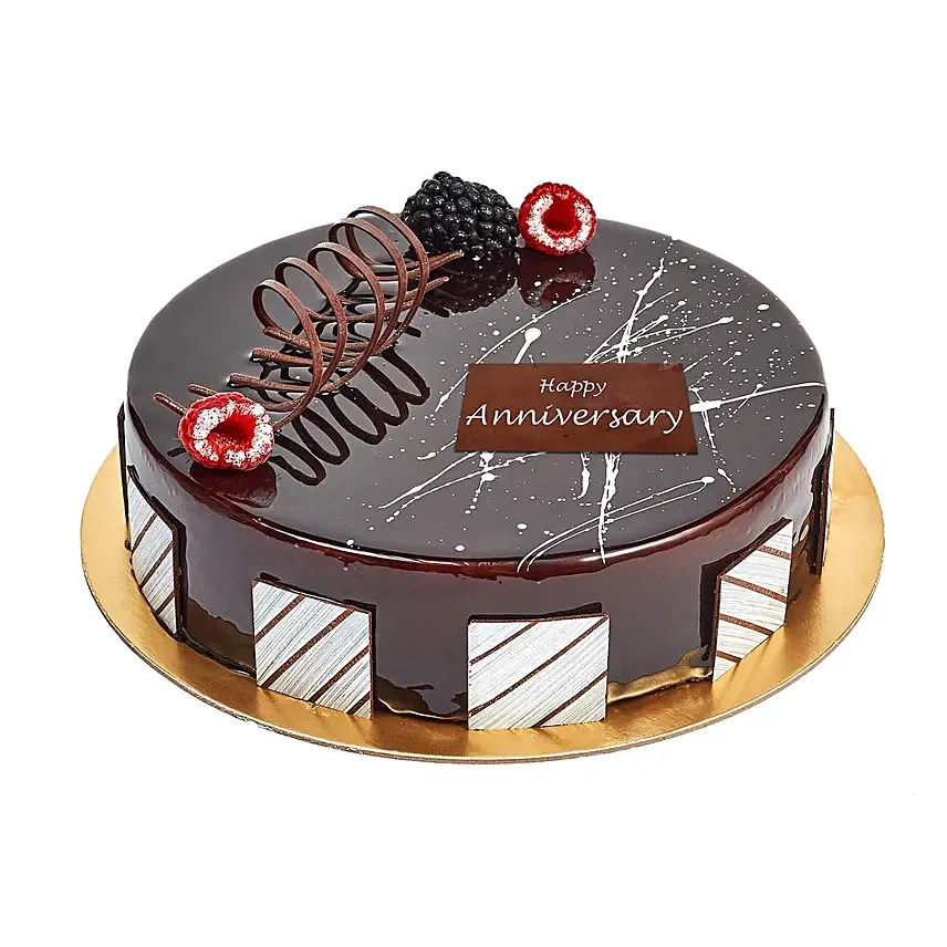 Half Kg Truffle Cake For Anniversary: 50th Anniversary Gifts