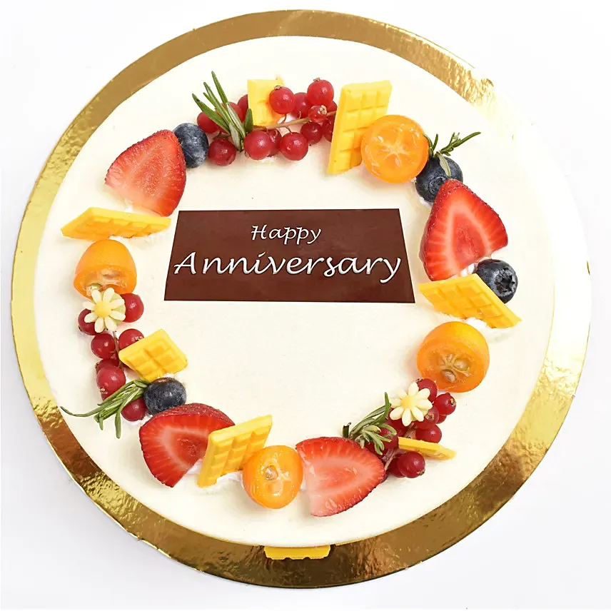 Half Kg Vanilla Berry Cake For Anniversary: Gifts for 50th Anniversary