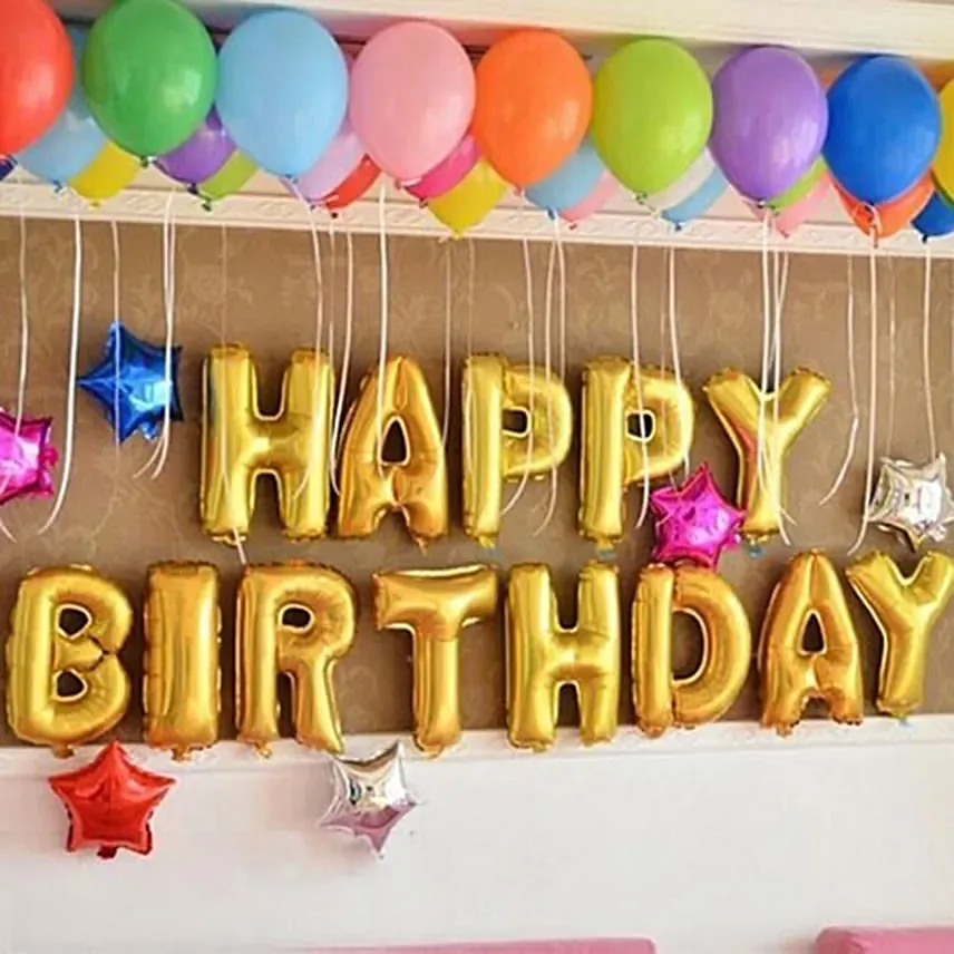 Happy Birthday Colourful Balloon Decor: Party Decoration Services