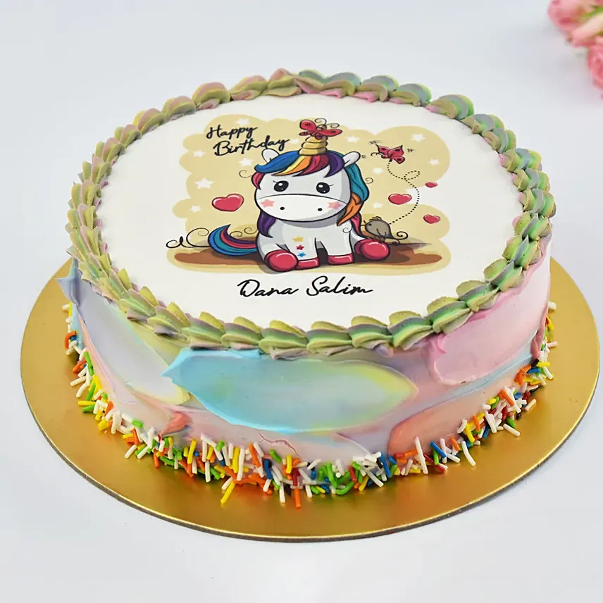 Happy Birthday Unicorn Cake: 1 year birthday cake