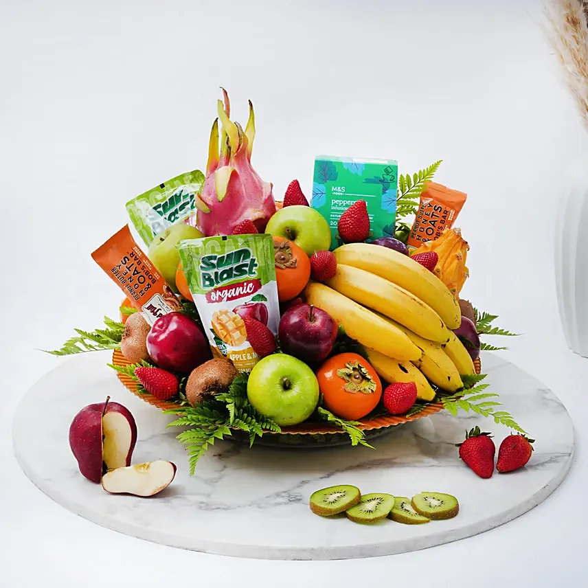 Healthy Fruit And Juice Platter: Bhai Dooj Gift Hampers