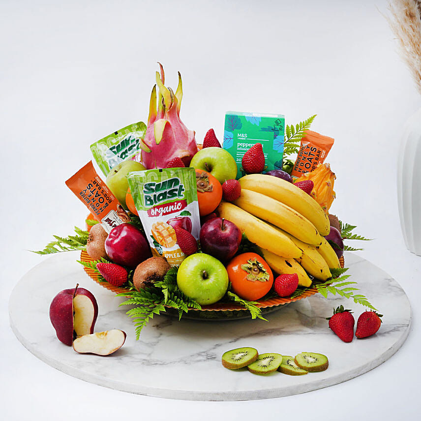 Healthy Fruit And Juice Platter: Bhai Dooj Gift Hampers 