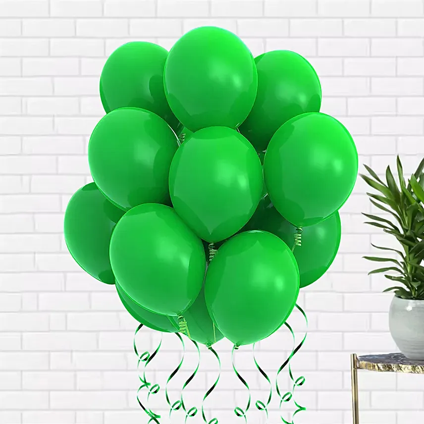 Helium Filled Green Latex Balloons: 