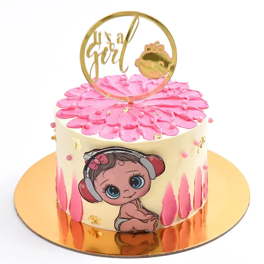 It's a Girl Designer Cake: Newborn Baby Cake