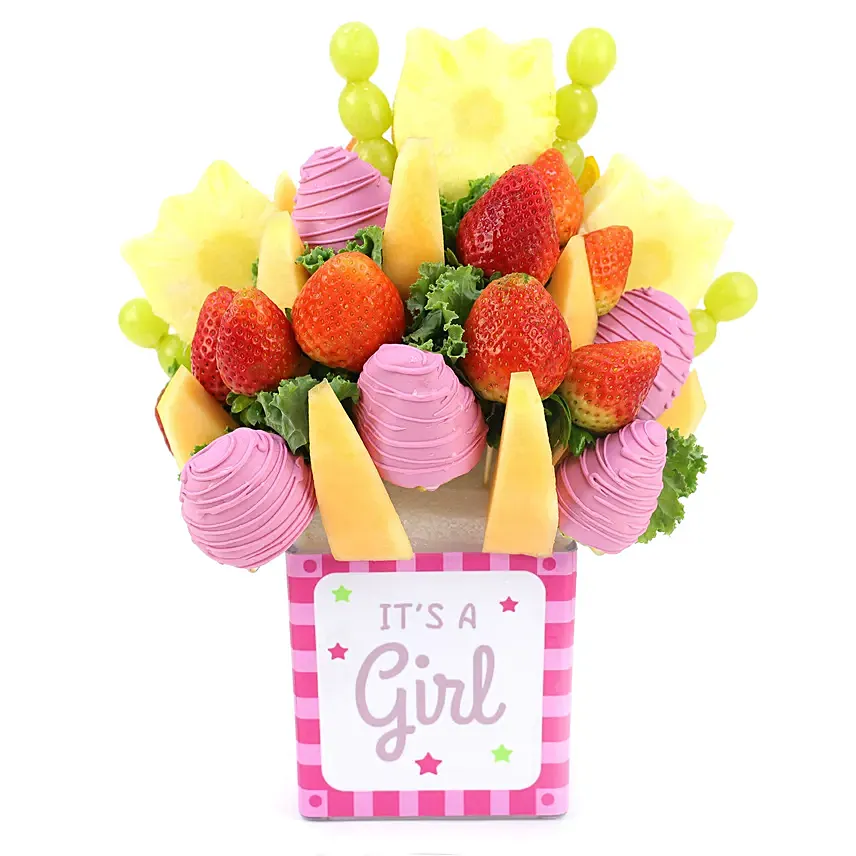 It’s a Girl Fruit Arrangement: Fruit Basket 