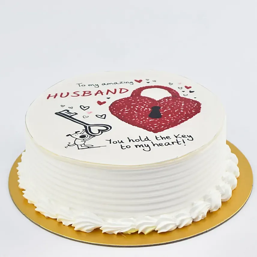 Key To My Heart My Husband Cake: Designer Cakes for Birthday Celebrations