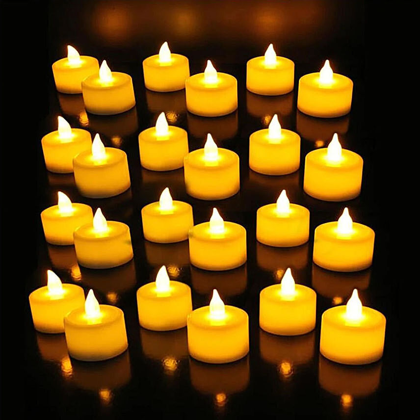 مجموعة 24 شمعة ليد الكترونية بضوء أصفر: Diwali Gifts