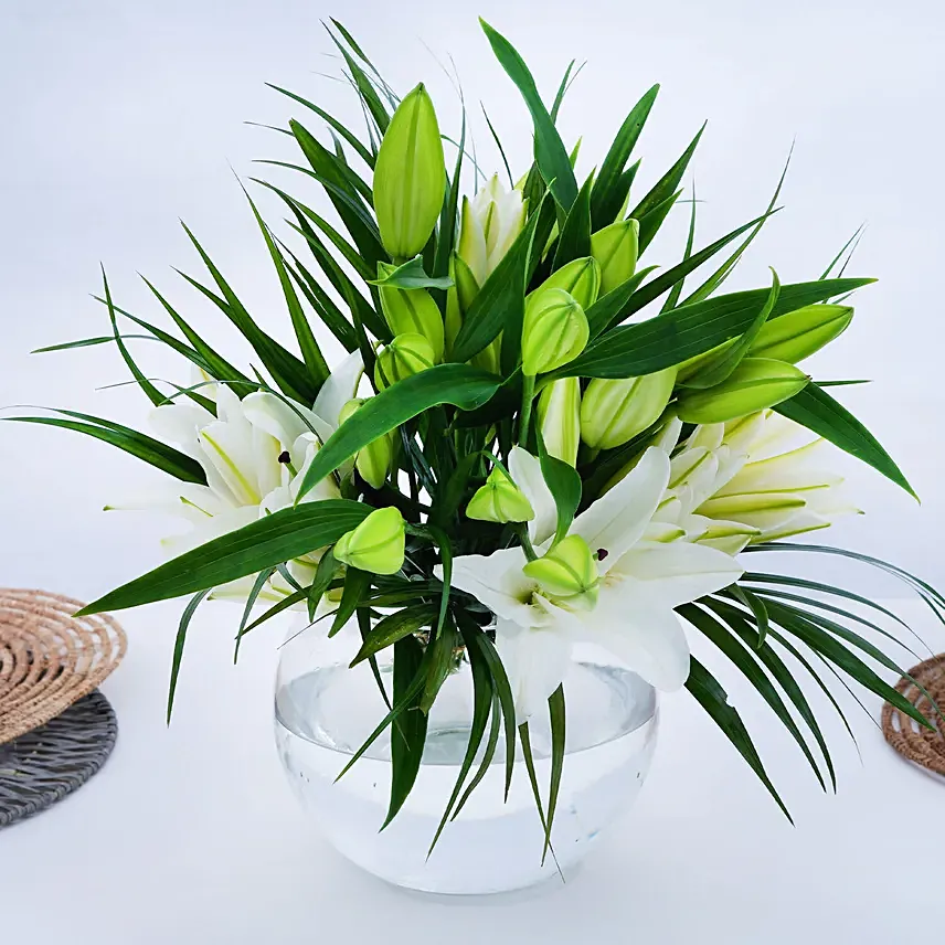 Lilies Happiness Arrangement: New Arrival Flowers