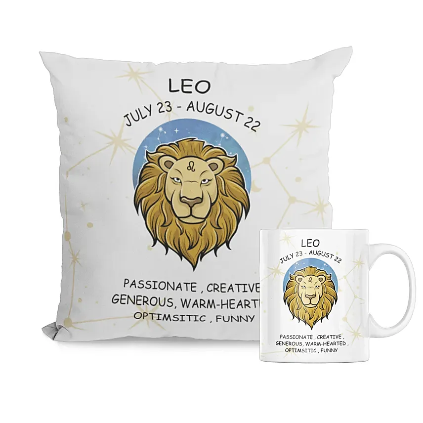 Lions Pride Cushion And Mug Combo: Personalised Birthday Gifts for Kids