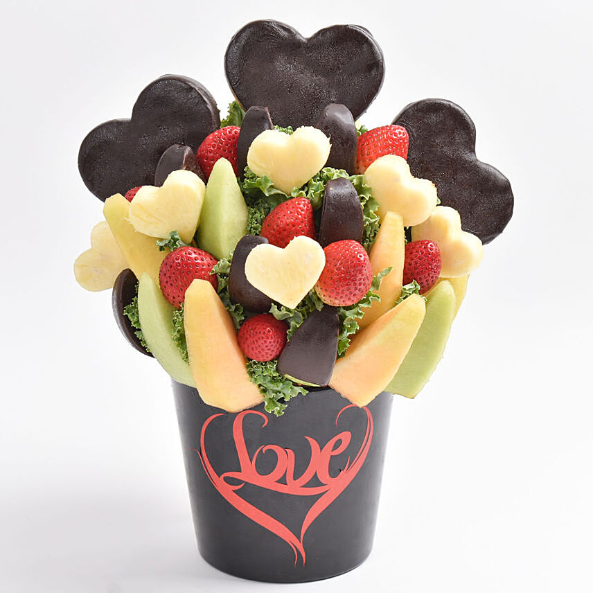 Love Fruit Arrangement: Fruit Basket 