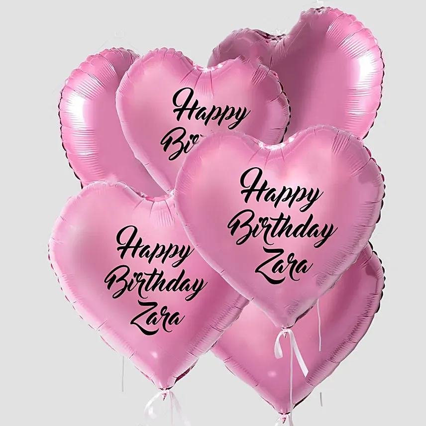 Lovely Heart Shaped Customized Pink Balloons: Propose Day Personalised Gifts