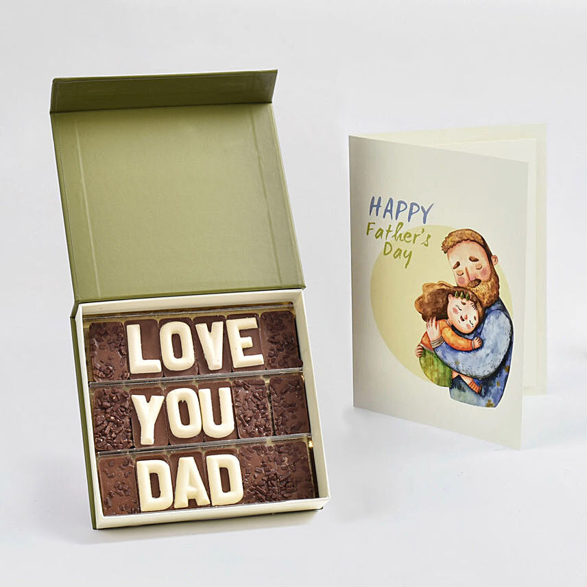 Love You Dad Chocolate With Greeting Card: Greeting Cards 