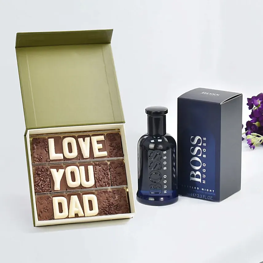 Love You Dad Chocolate with Perfume: Fathers Day Gift Combo
