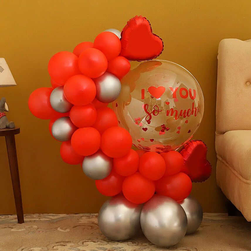Love you So Much Balloon Pillar: Balloon Decoration Dubai