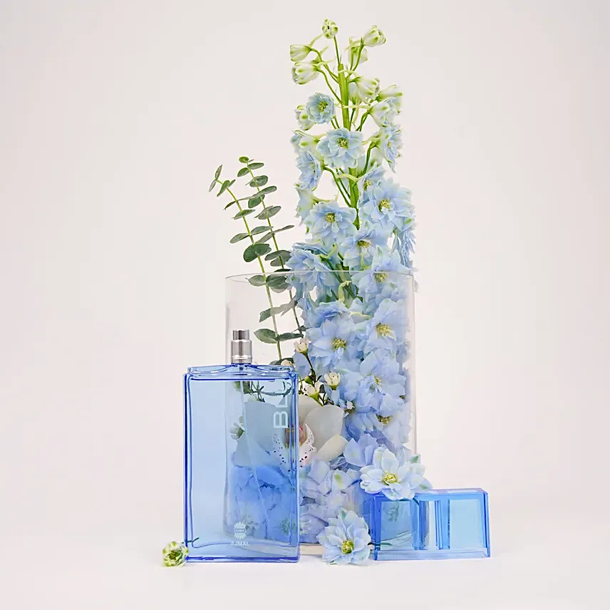 Magical Blues Perfume and Flowers: Premium Gifts