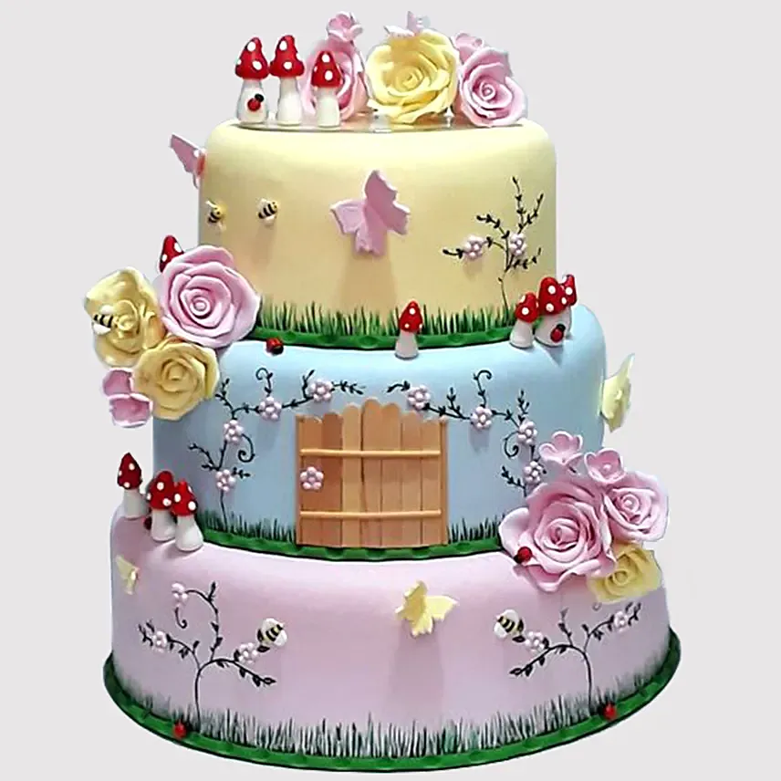 Magical Land 3 Tier Cake: Tinkerbell Birthday Cakes