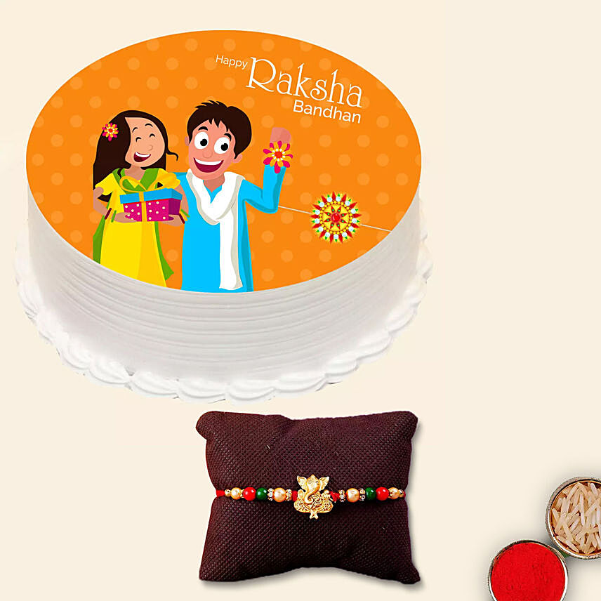 Meena Thread Rakhi and Rakshabandhan Cake: Rakhi to Al Ain