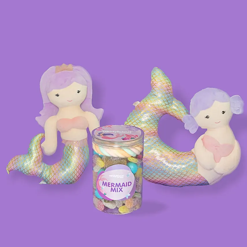 Mermaid Plush Pillow and Mix Combo: Candies in UAE