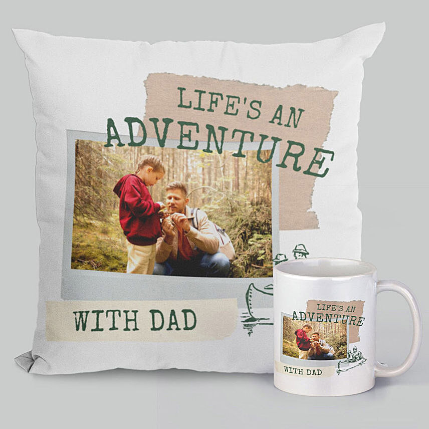 Mug And Cushion Combo for DAD: Personalized Father's Day Gifts