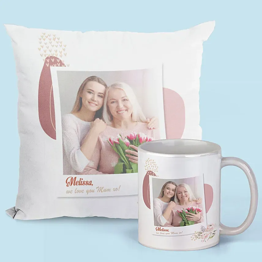 Mug And Cushion Personalised Combo: Personalised Gifts for Mother