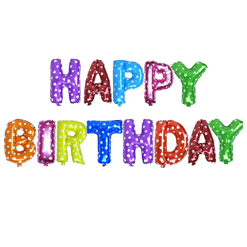 Multi color Happy Birthday Letter Balloons: Helium Balloons Delivery