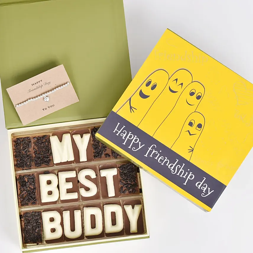 My Best Buddy Chocolates With Friendship Band: Friendship Bands 