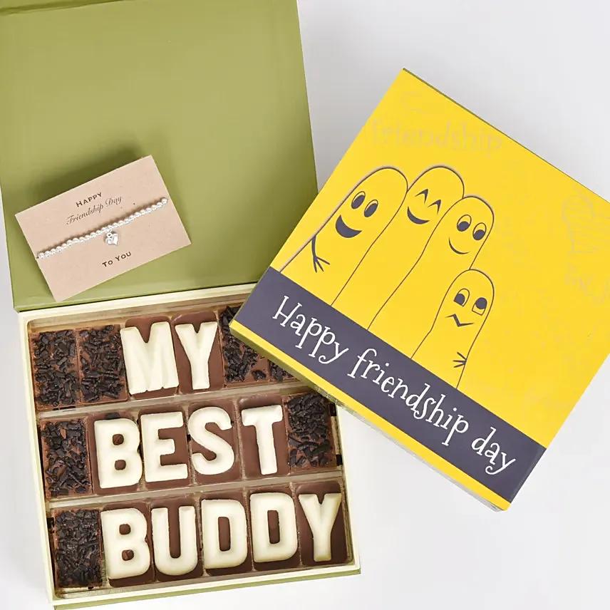 My Best Buddy Chocolates With Friendship Band: Friendship Day Personalised Gifts