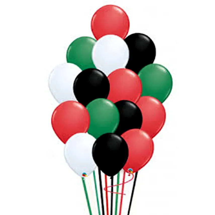 يوم الإمارت الوطني - 20 بالون ألوان علم الإمارات: بالونات حفلات