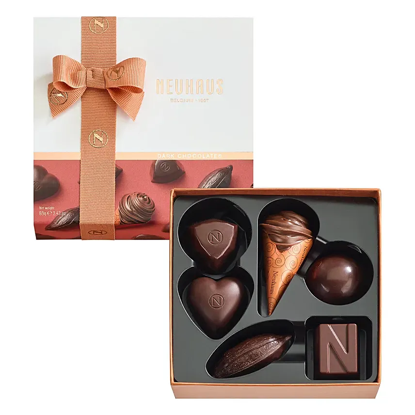 بوكس 6 قطع شوكولا داكنة من نيوهاوس البلجيكية المميزة: هدايا عيد الشكر